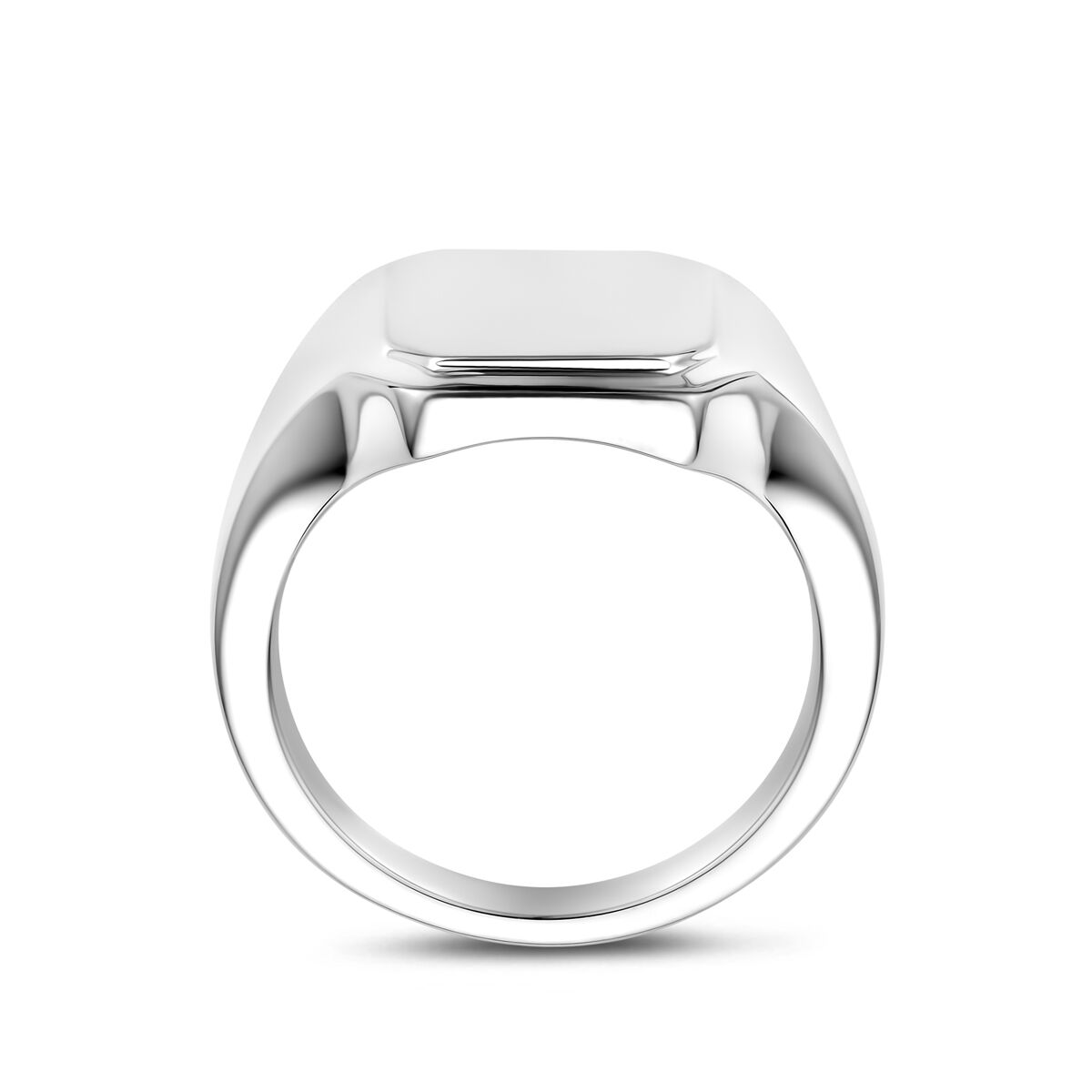 anillo de grabado poli/mate plata blanco