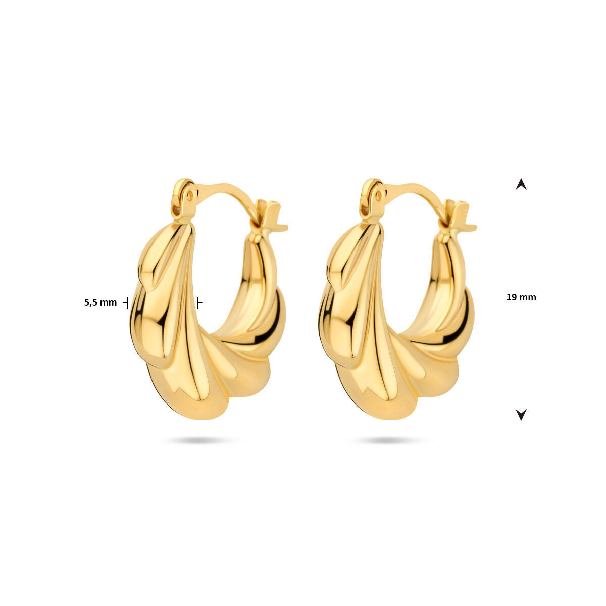 aros 19 mm 14K oro amarillo