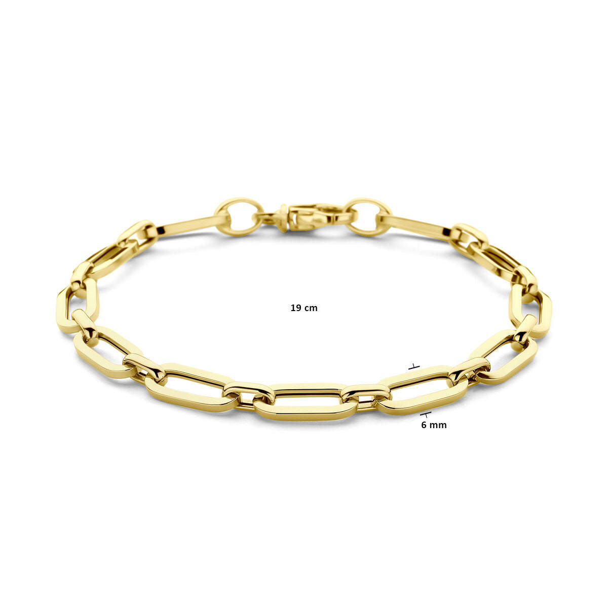 pulsera paperclip 6,0 mm 19 cm 14K oro amarillo