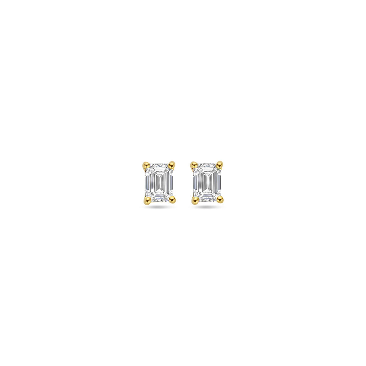 Pendientes de diamante cultivado en laboratorio de 0,5 ct (2x 0,25 ct) en oro amarillo de 14K.