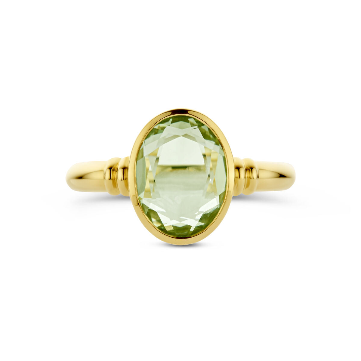anillo verde amatista 14K oro amarillo