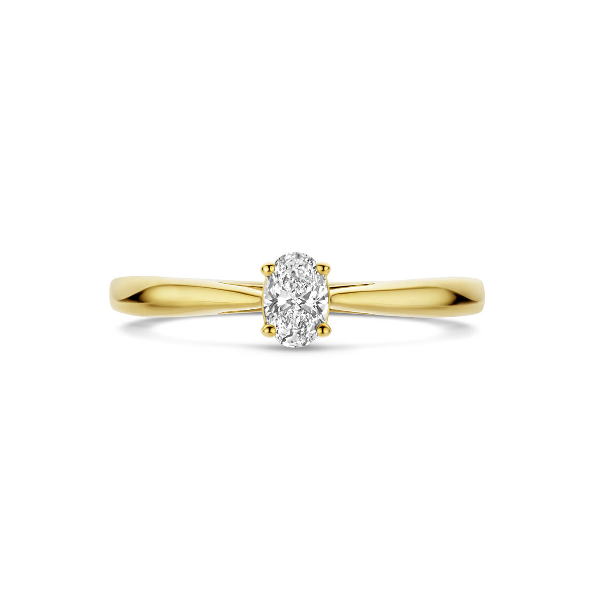 anillo diamante cultivado en laboratorio 0.25ct h si oro amarillo 14K