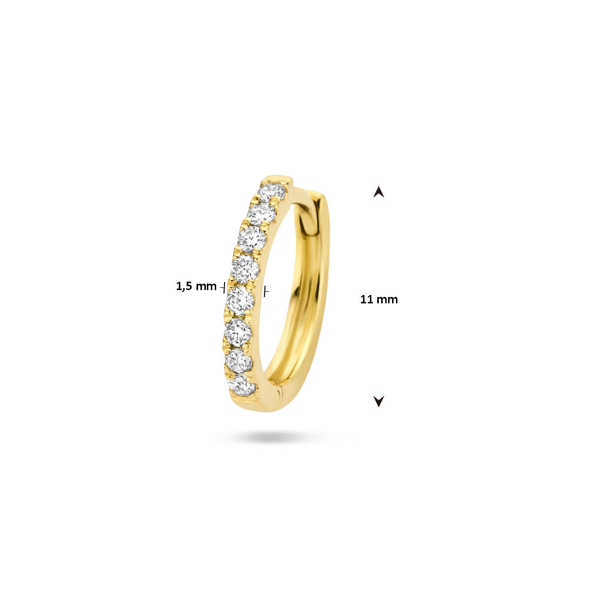 aro de diamante 0.075ct g si por pieza oro amarillo 14K