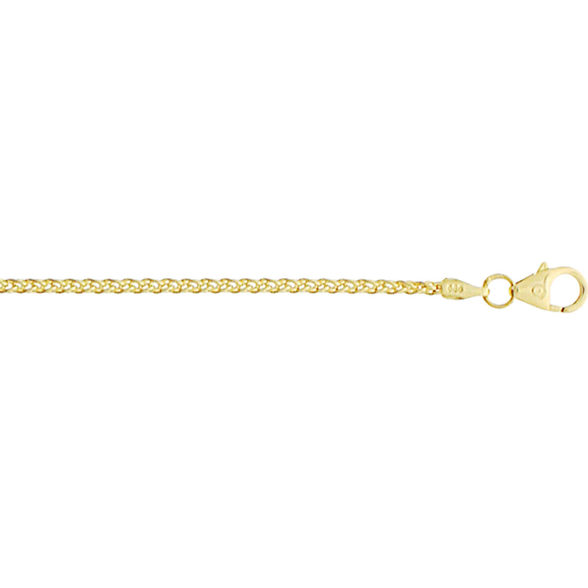 Pulsera de cadena vossestaart de 1,7 mm en oro amarillo con cierre de langosta.