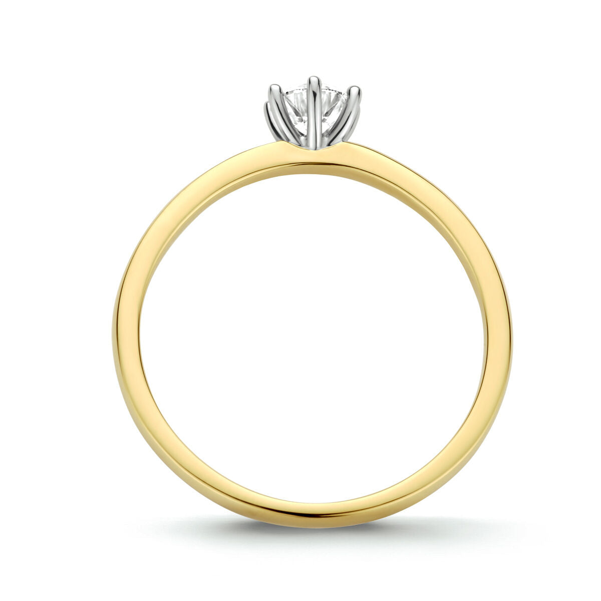 anillo diamante 0.25ct h si oro bicolor amarillo/blanco 14K