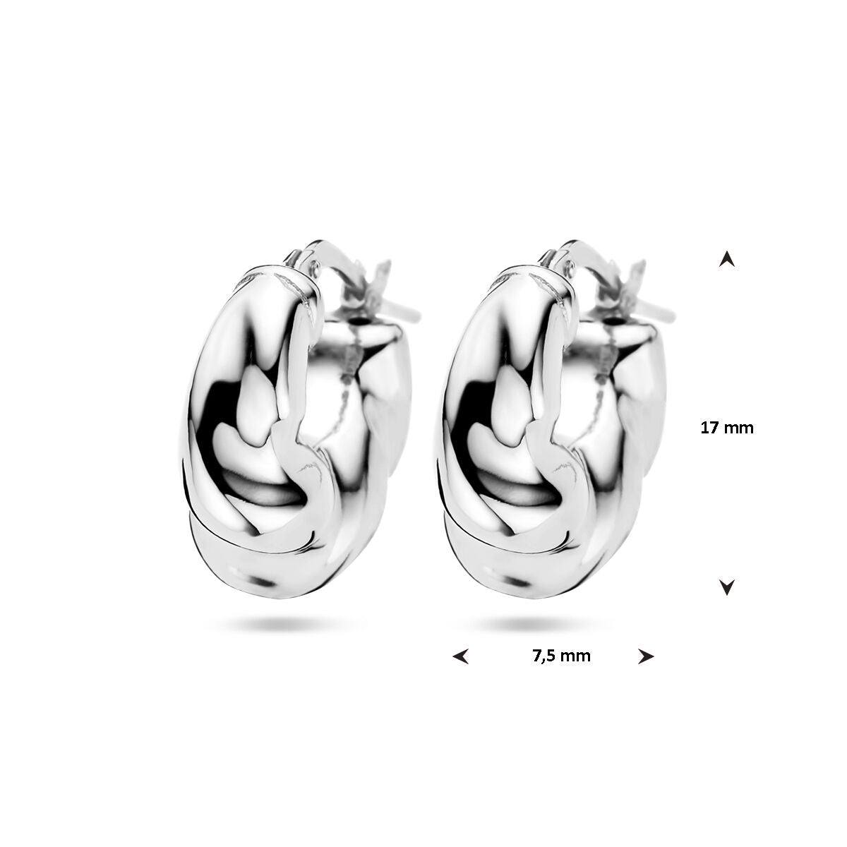 aros de plata rodiados