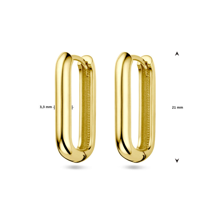 klapoorringen paperclip 14K geelgoud