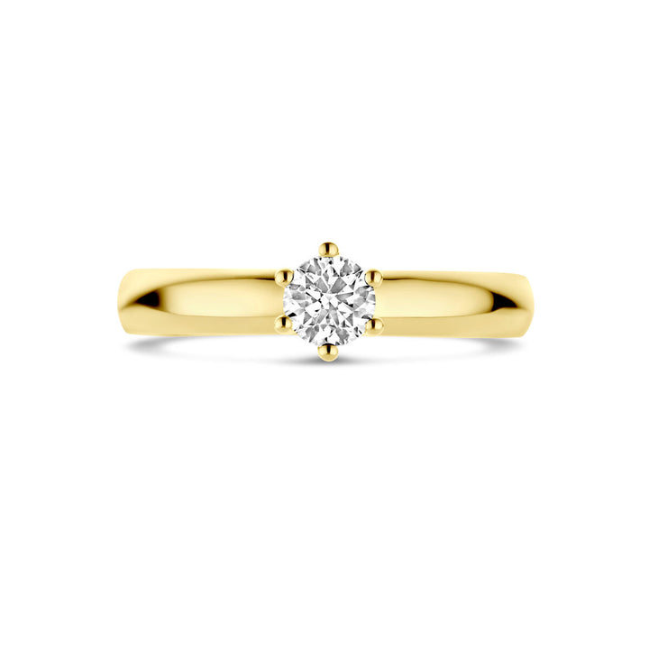 aanzoeksring diamant 0.33ct h si 14K geelgoud