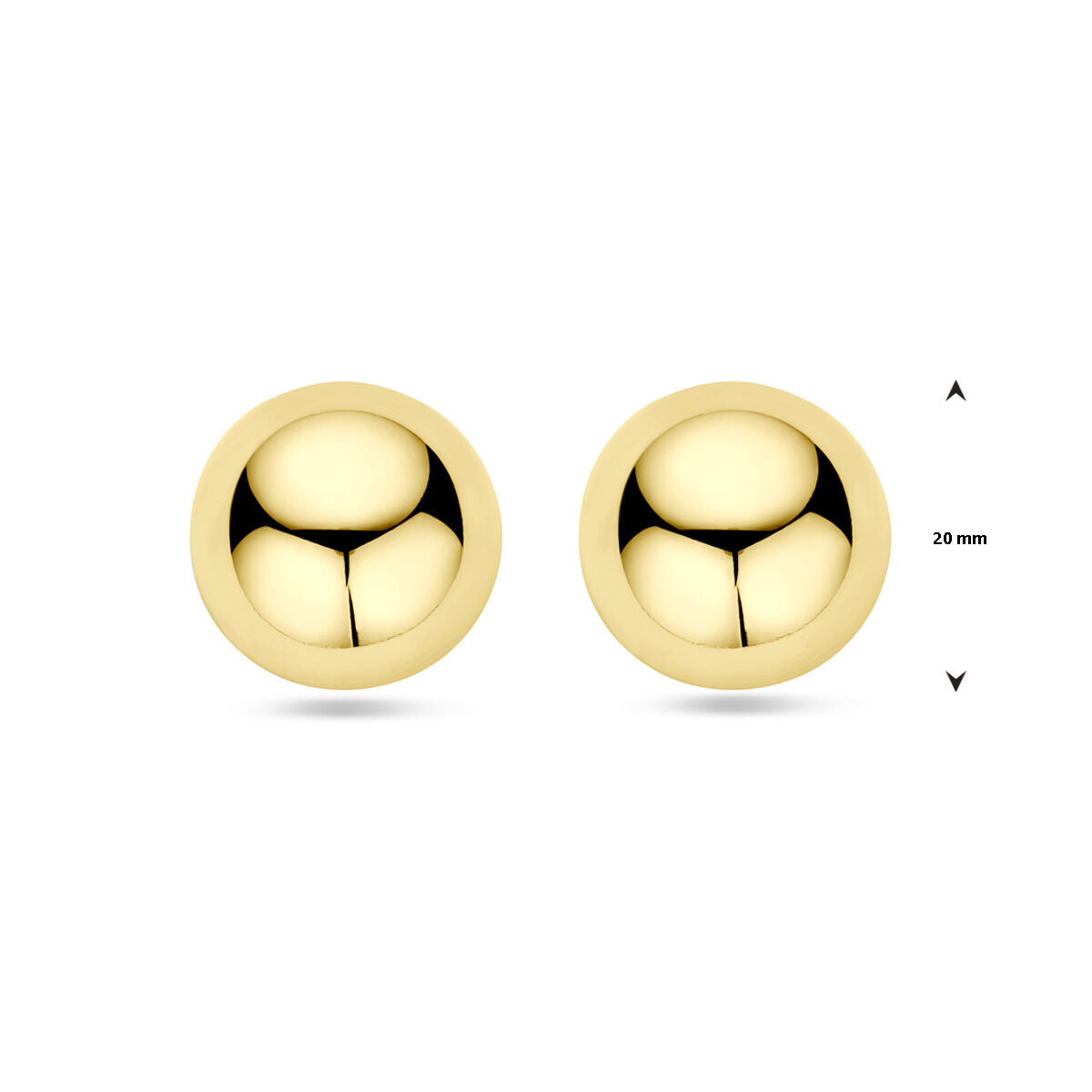 pendientes de botón media esfera 1 micrón plata chapado en oro amarillo