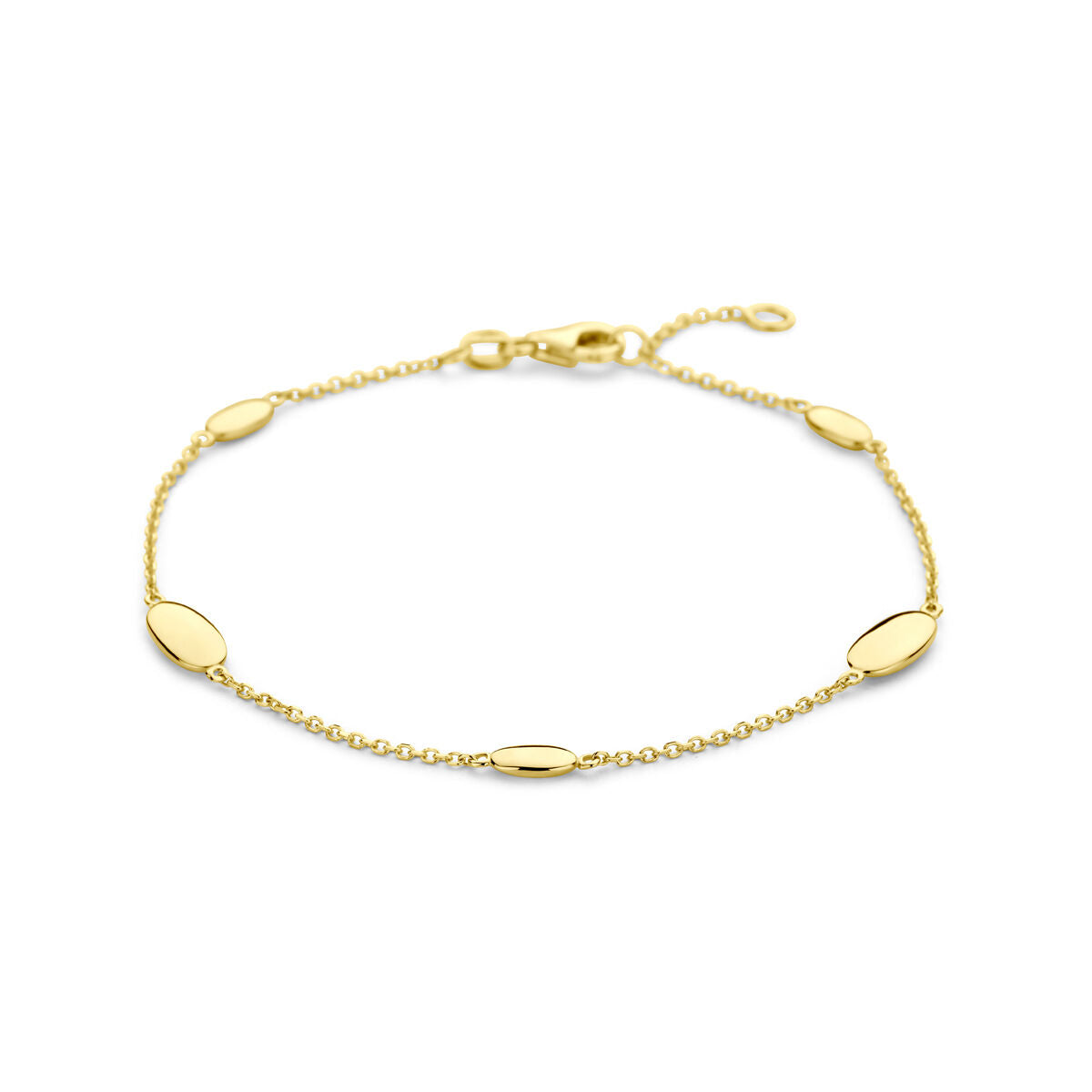 Pulsera dorada de mujer con eslabones en forma de pantera de 14K.