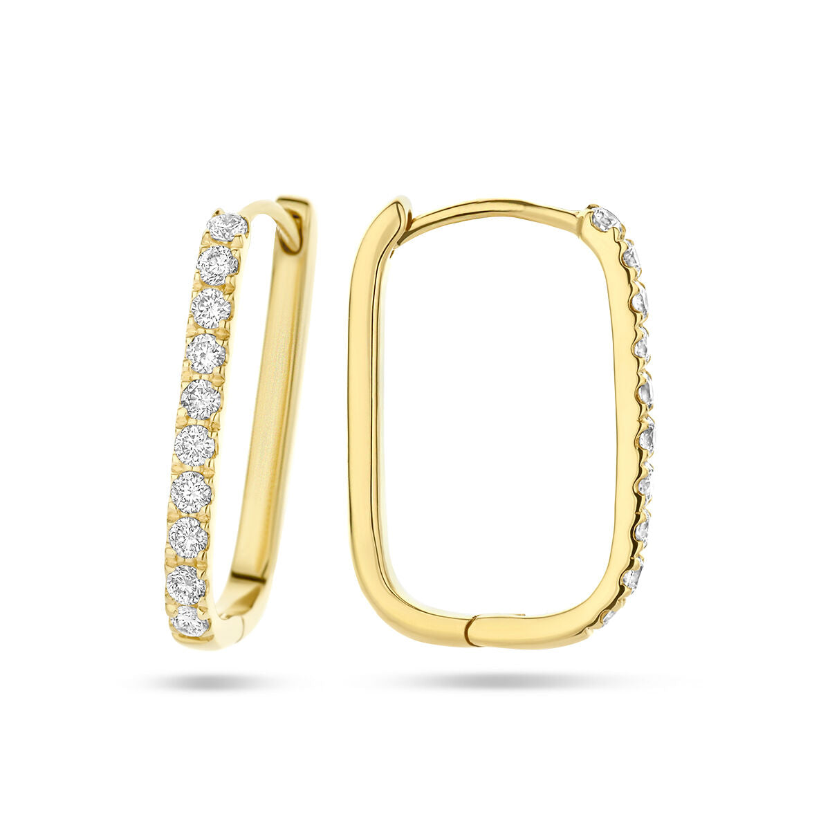 aros paperclip con diamante 0.22ct (2x 0.11ct) h si oro amarillo 14K