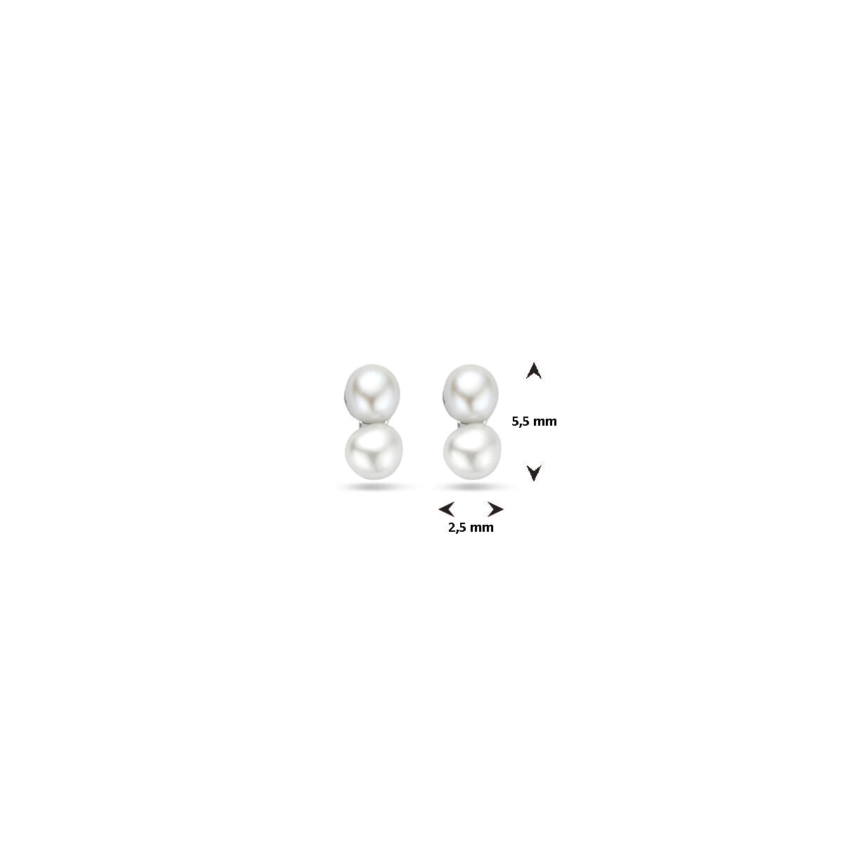pendientes de botón perla 5,5 mm plata rodiada