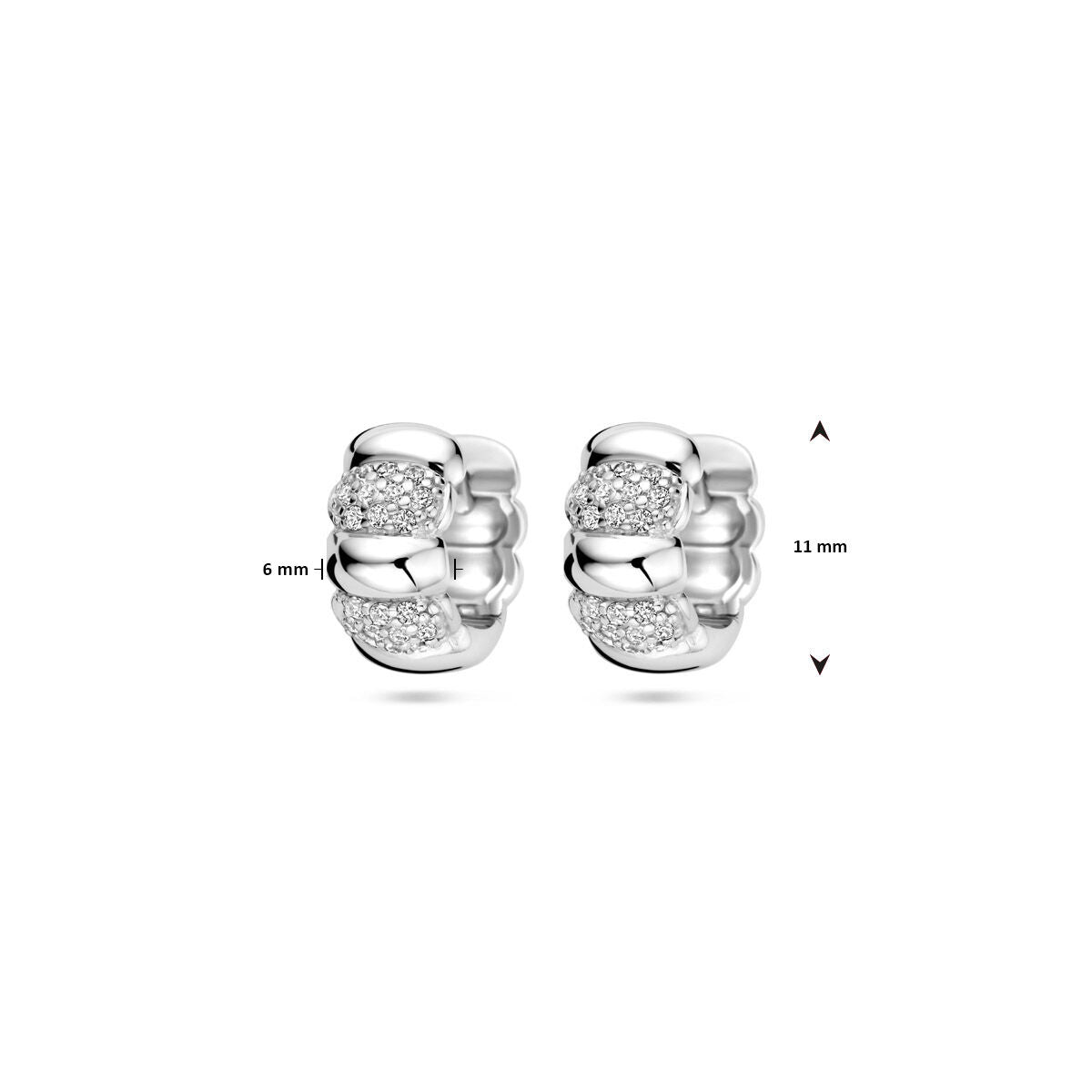 aros de circonita 11 mm plata rodiada