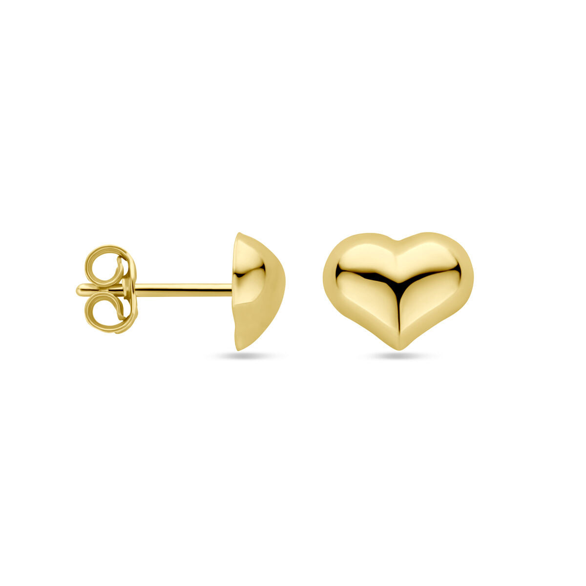 pendientes de botón corazón 5,5 mm oro amarillo