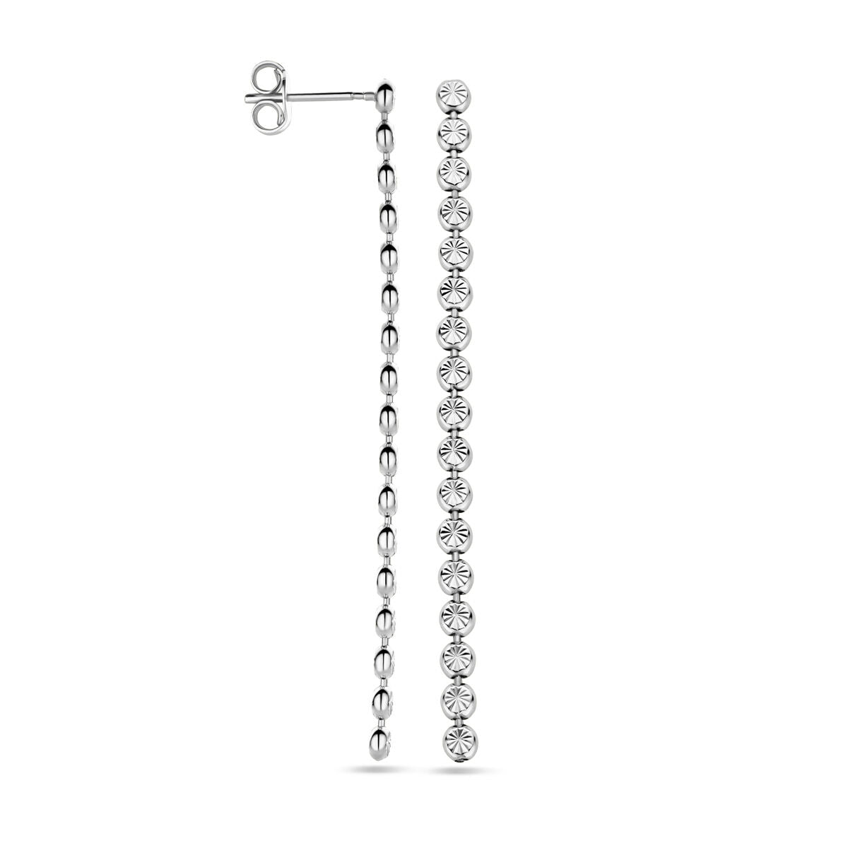 pendientes engastados 55 mm plata rodiada