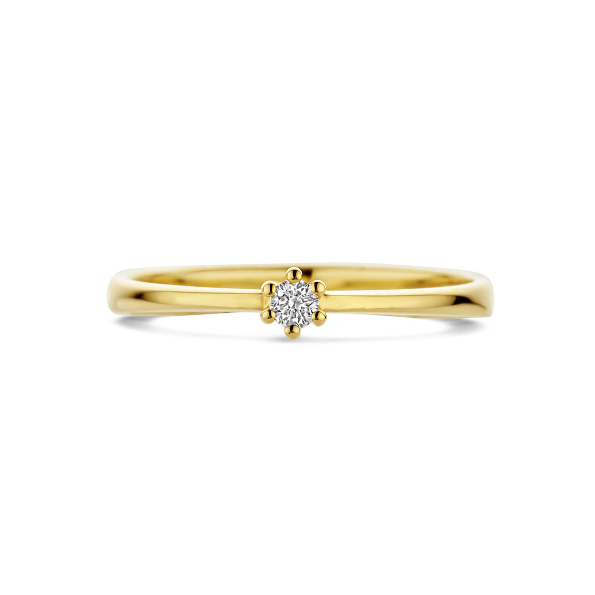 anillo diamante 0.05ct h si 14K oro amarillo