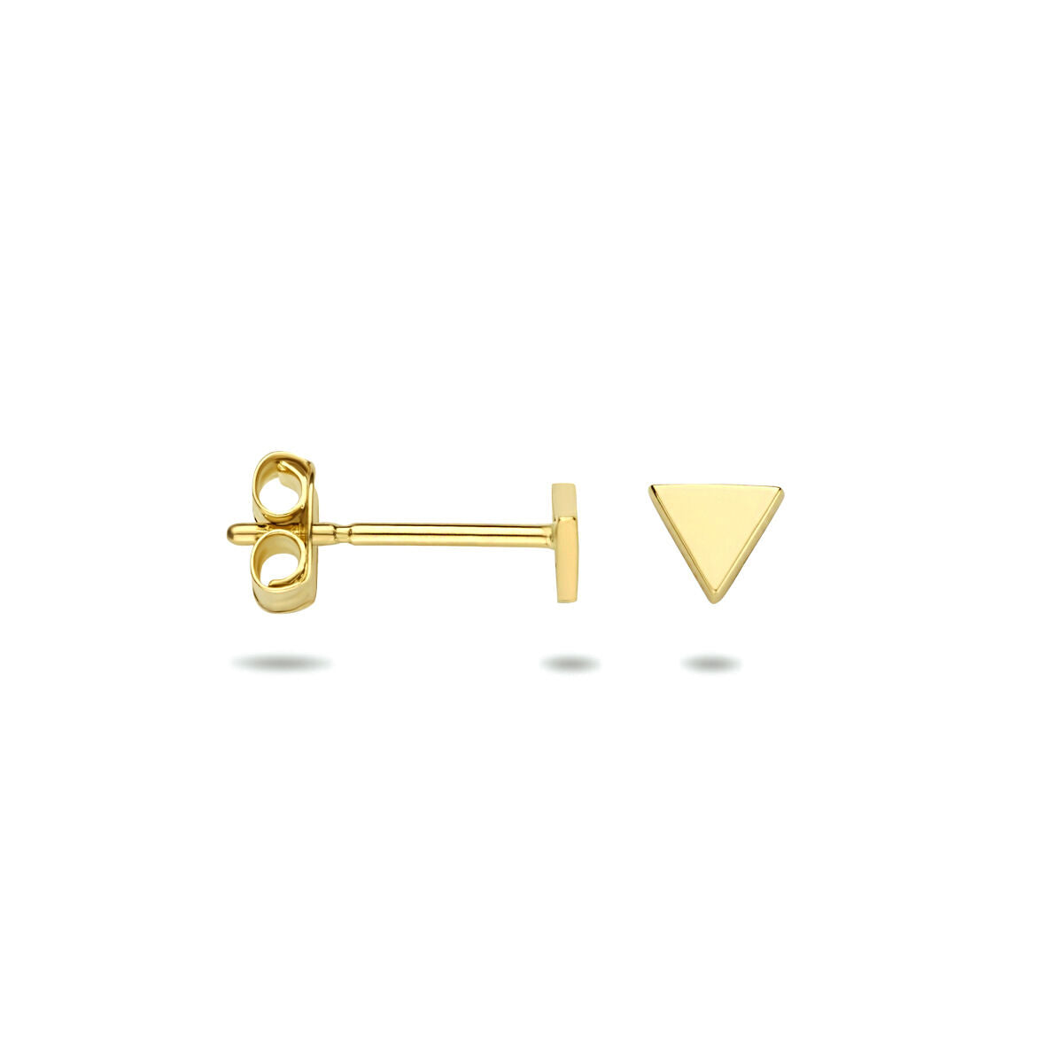 pendientes de botón triángulo 14K oro amarillo