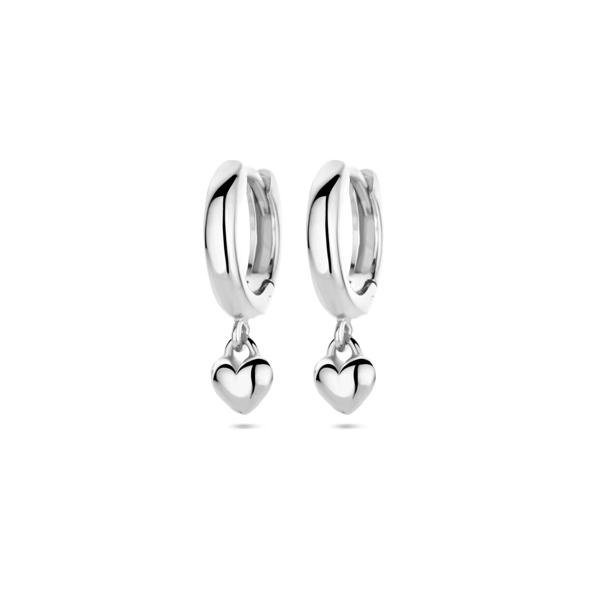 aros colgante corazón plata rodiado