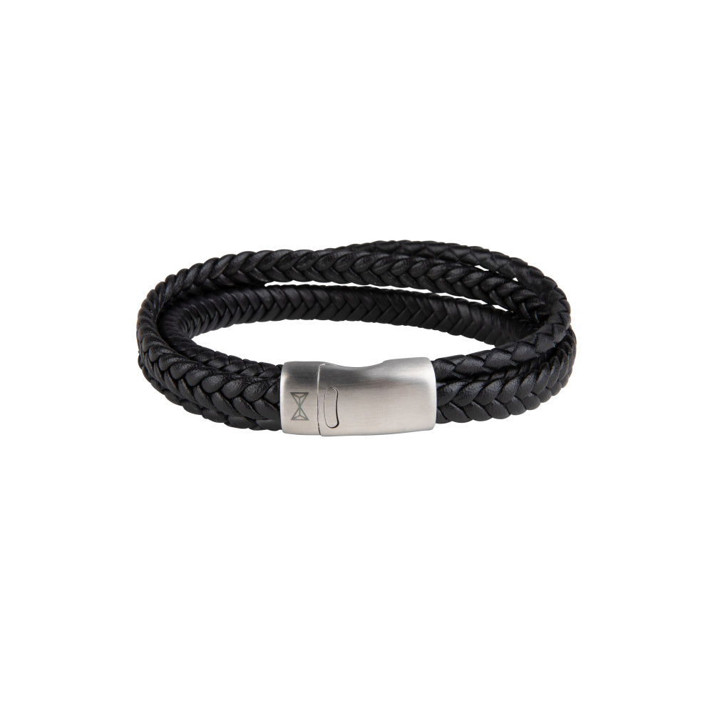 Leren armband heren - Iron Three String Black