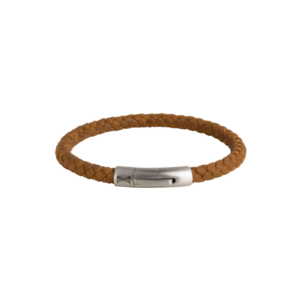Leren armband heren - Iron Single String Noyer