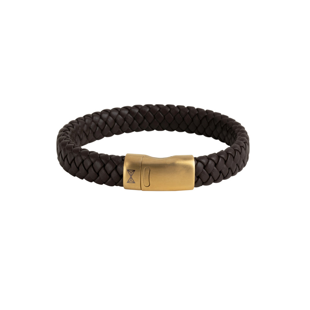 Leren armband heren - Iron Jack Brown Oro