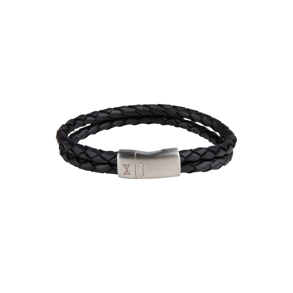 Leren armband heren - Iron Double Shot Black