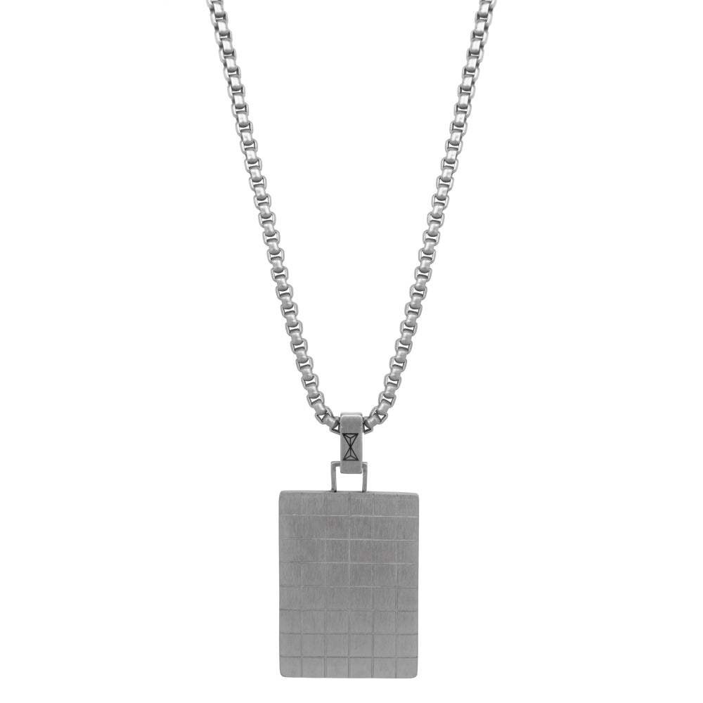 Zilveren ketting heren - Necklace Square Indentity