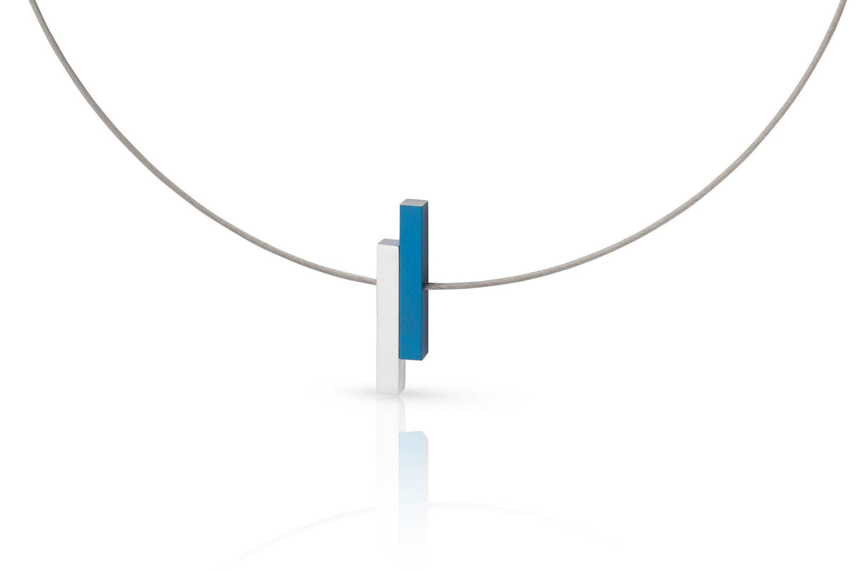 Collar Barra Simple Azul C116B