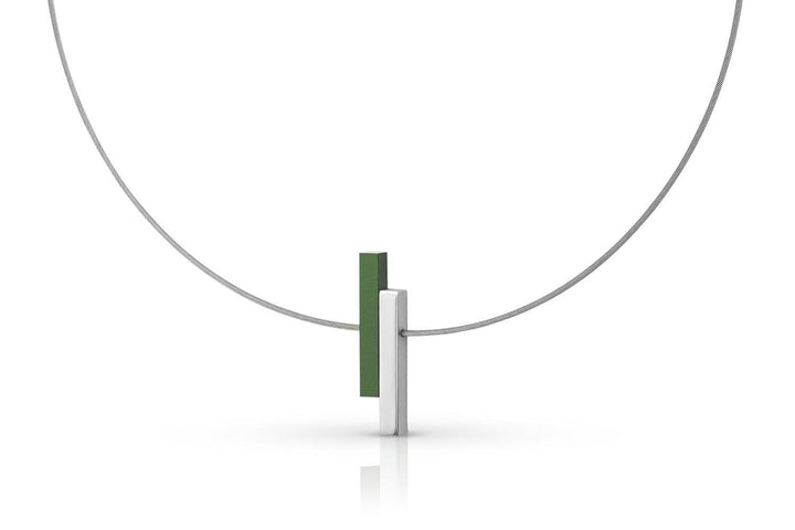 Collier Eenvoudige staafjes Groen C116GR