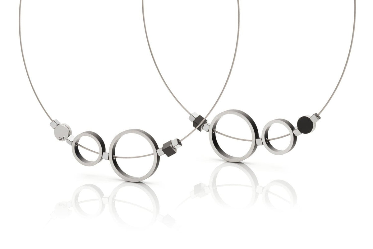 Collar Anillos Negro C186Z