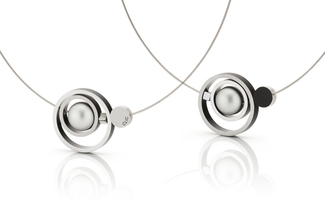 Collier Ringen in elkaar Zwart C187Z
