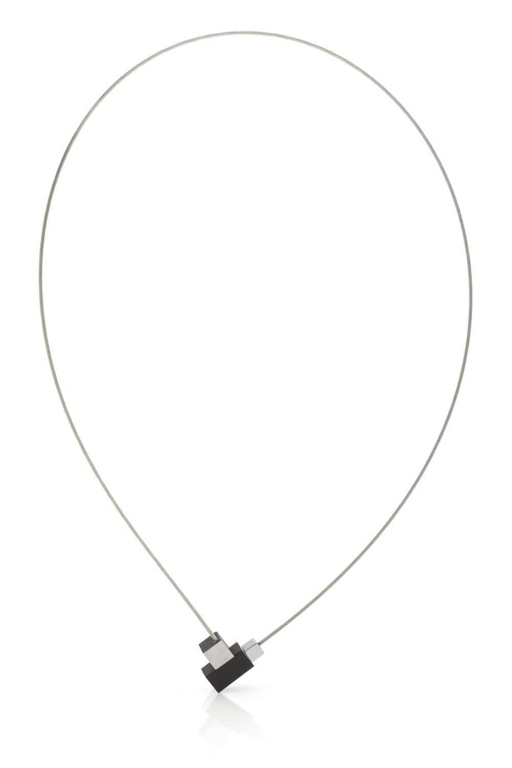 Collier Vierkantje en rechthoekje Zwart C206Z