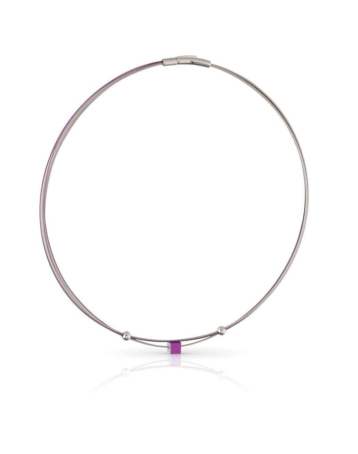 Collier Klein Kubusje Paars C230P