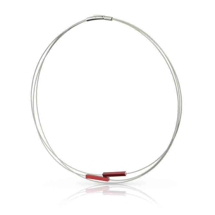 Collier Staafjes Rood C243R