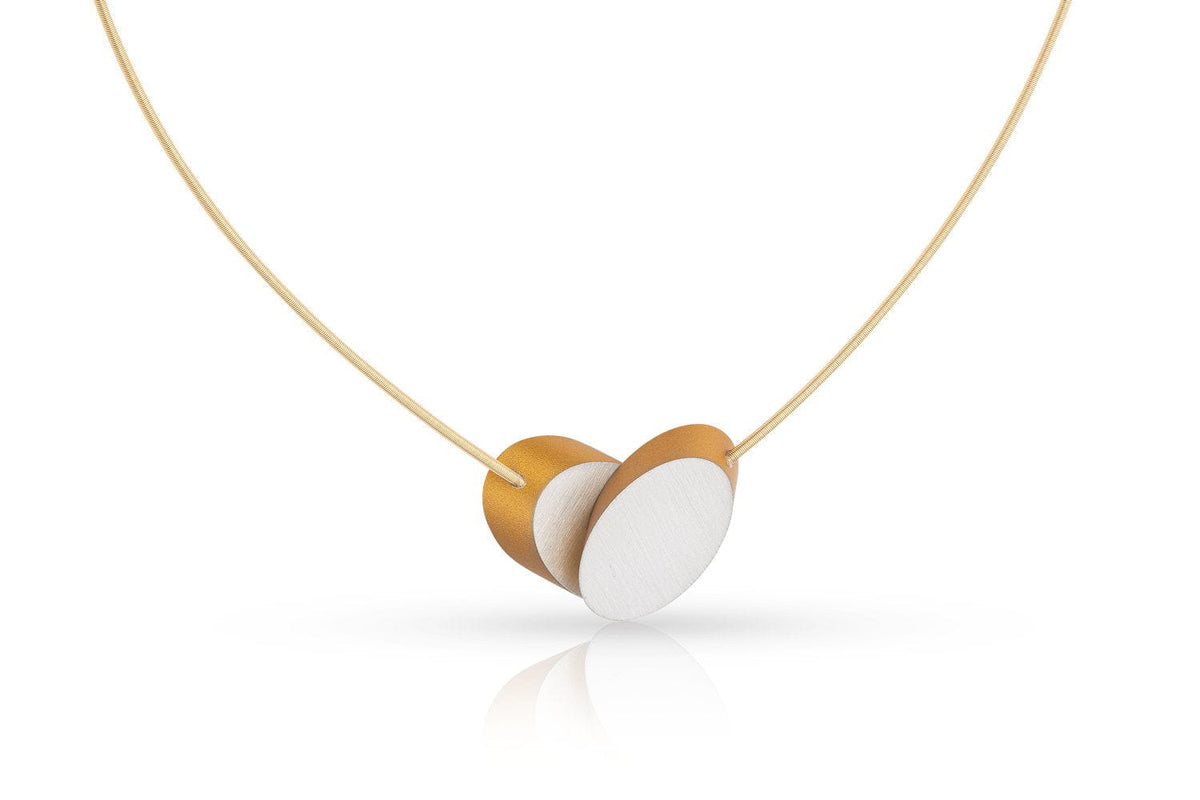 Collar Ovaaltjes apilados Chapado en oro|Amarillo C244G
