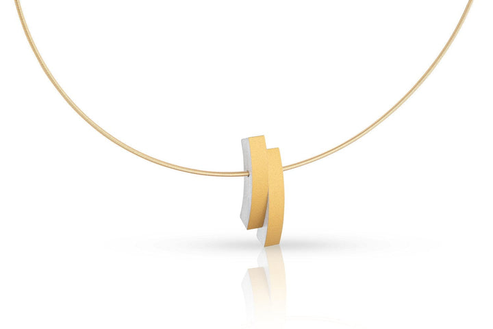 Collier boogjes tegen elkaar Goudkleurig|Geel C251G