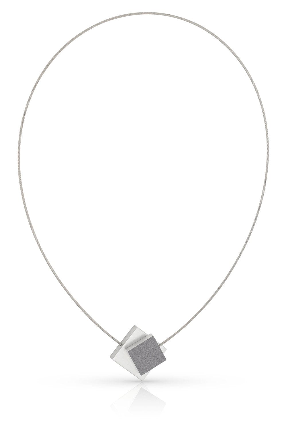 Collier Vierkant met gekleurd vierkant C263AG