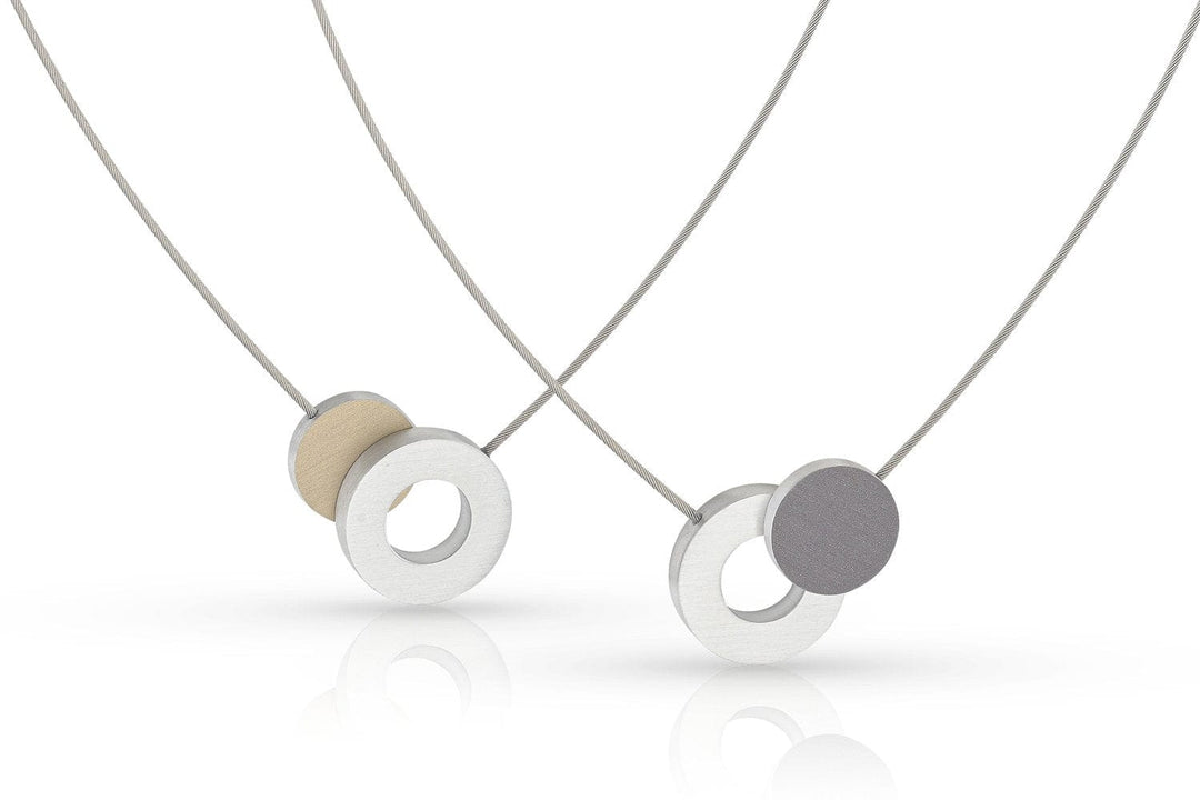 Collier Gekleurd rondje en een ring C265AG