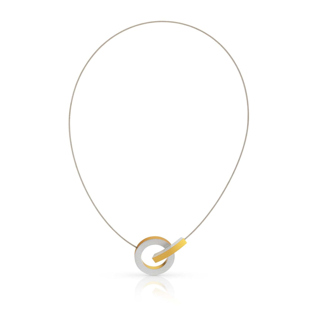 Collier Ring met goudkleurig boogje C273G