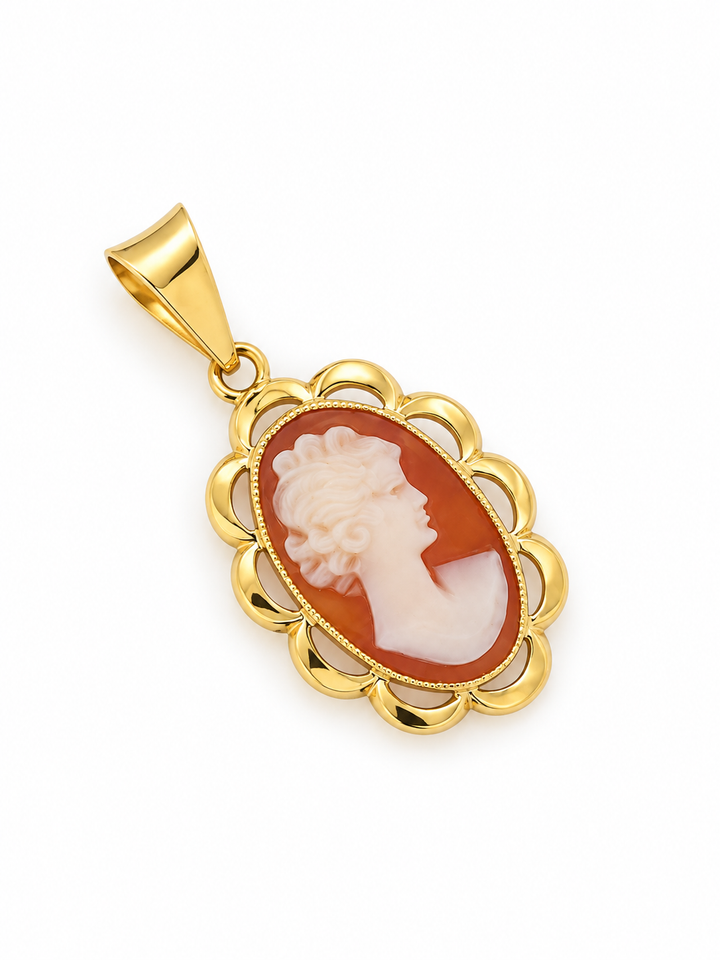 colgante vintage de oro 14k camafeo 1.8gr