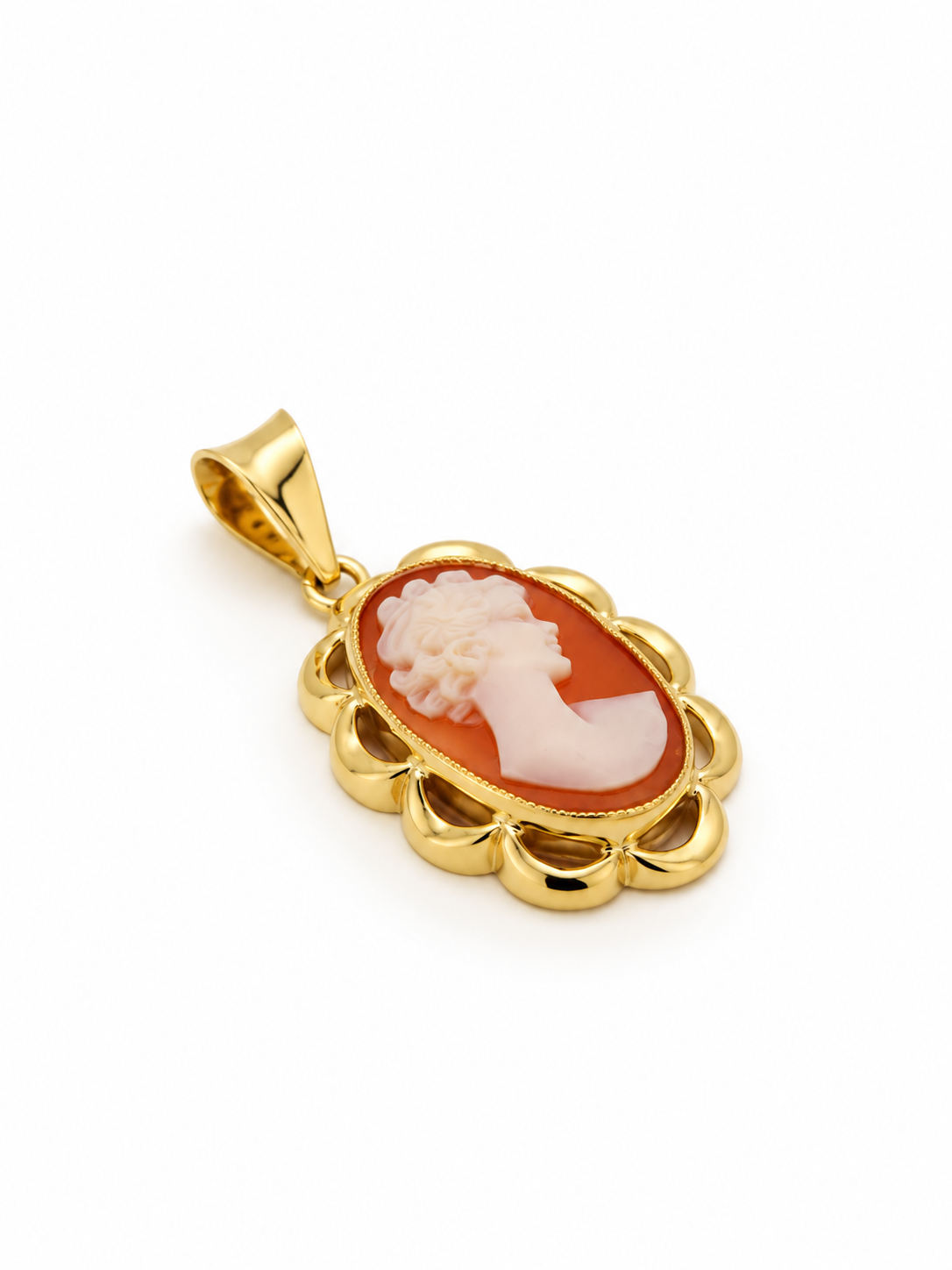 colgante vintage de oro 14k camafeo 1.8gr