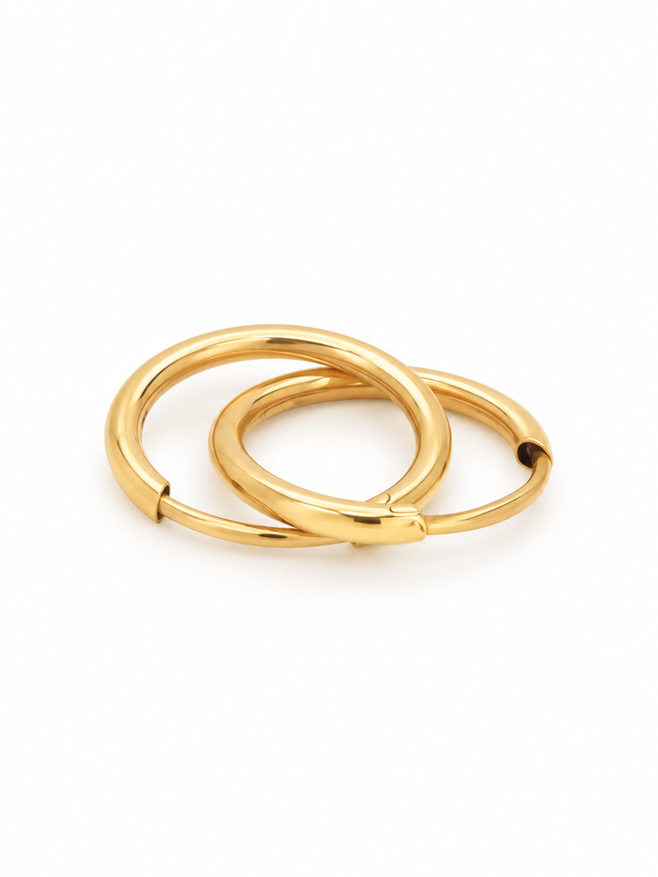 pendientes de oro vintage 14K aros ola 5.2gr