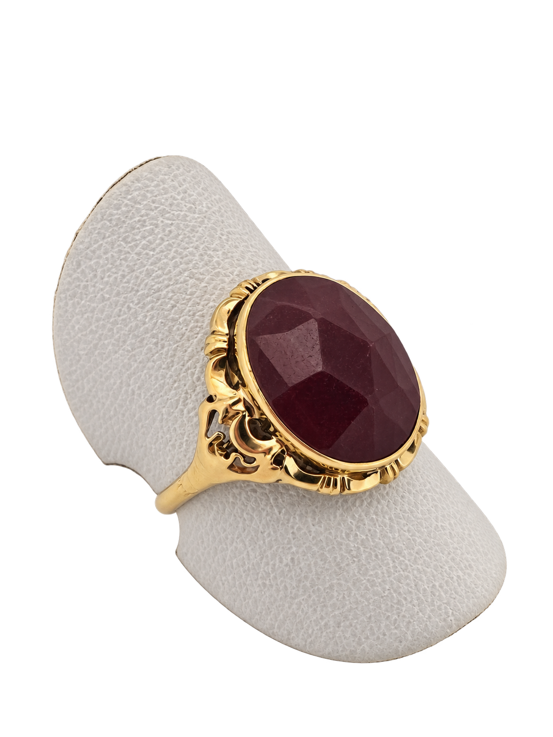 anillo vintage de oro carneool 14k 3.4gr