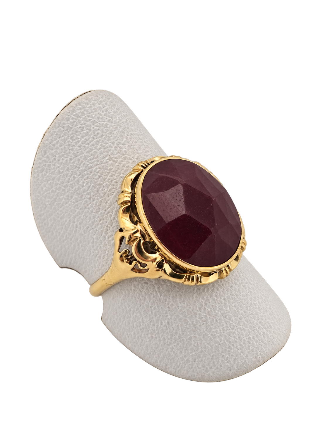 anillo vintage de oro carneool 14k 3.4gr
