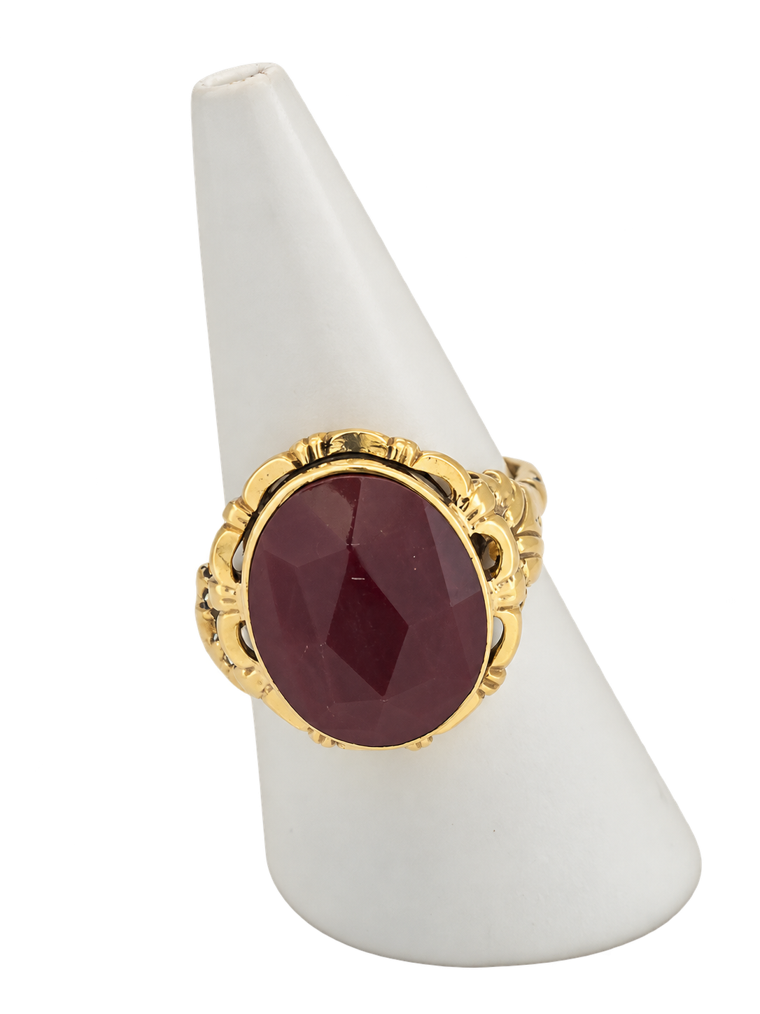 anillo vintage de oro carneool 14k 3.4gr
