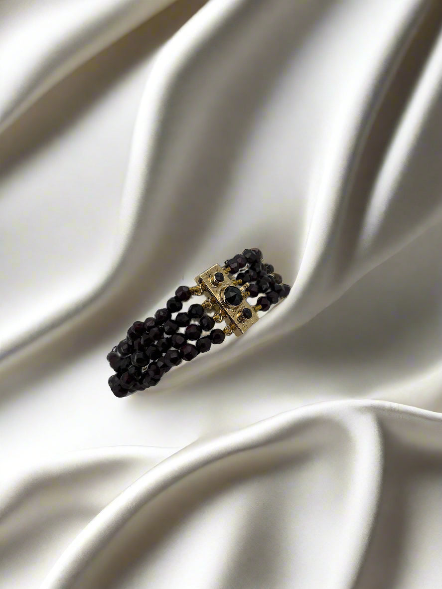 vintage gouden armband 14k granaat 25.5gr