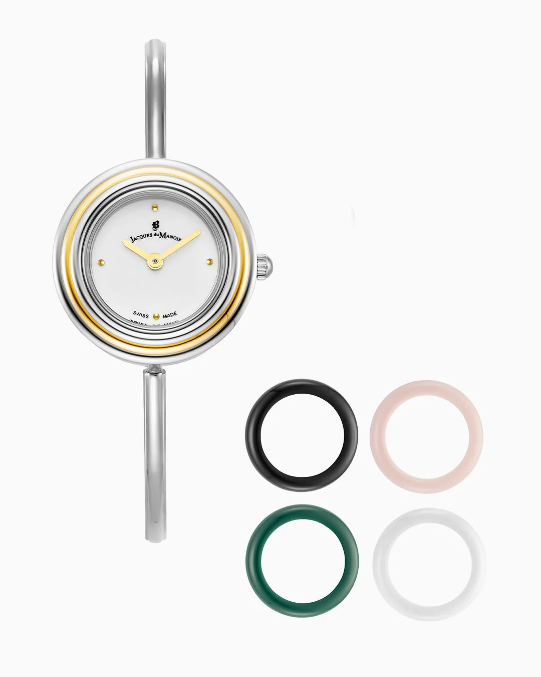 Aurora Ladies 26MM Two-Hands Silver-Tone White Dial Stainless Steel Swiss Watch