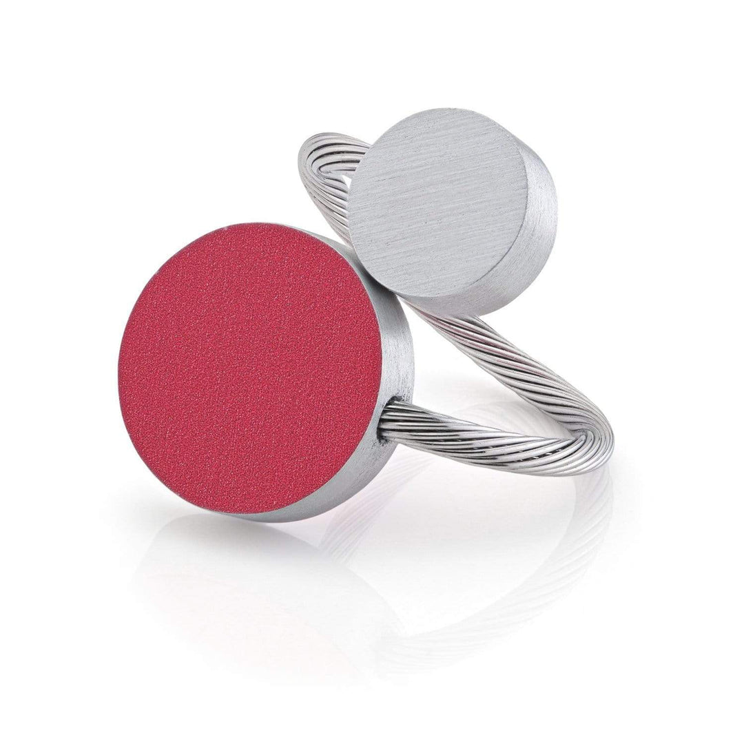 Ring Twee ronde vormen Rood R5R