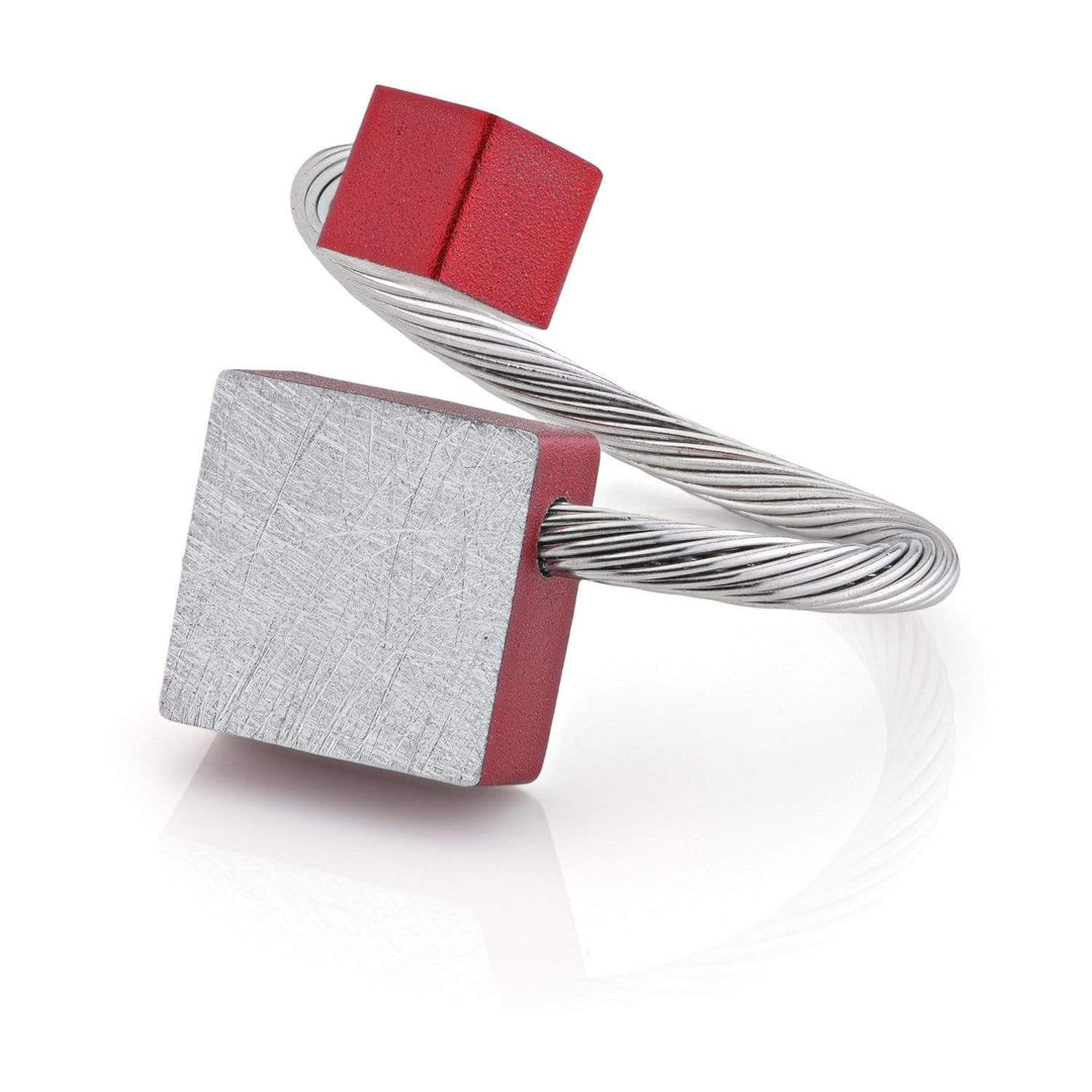 Ring vierkant en kubusje Rood fits most R7R