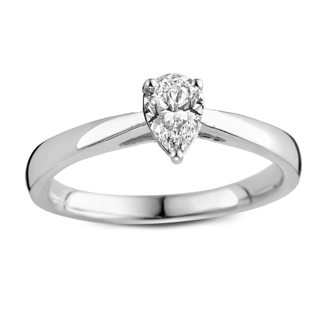 Anillo Ava 0,30 crt. oro blanco